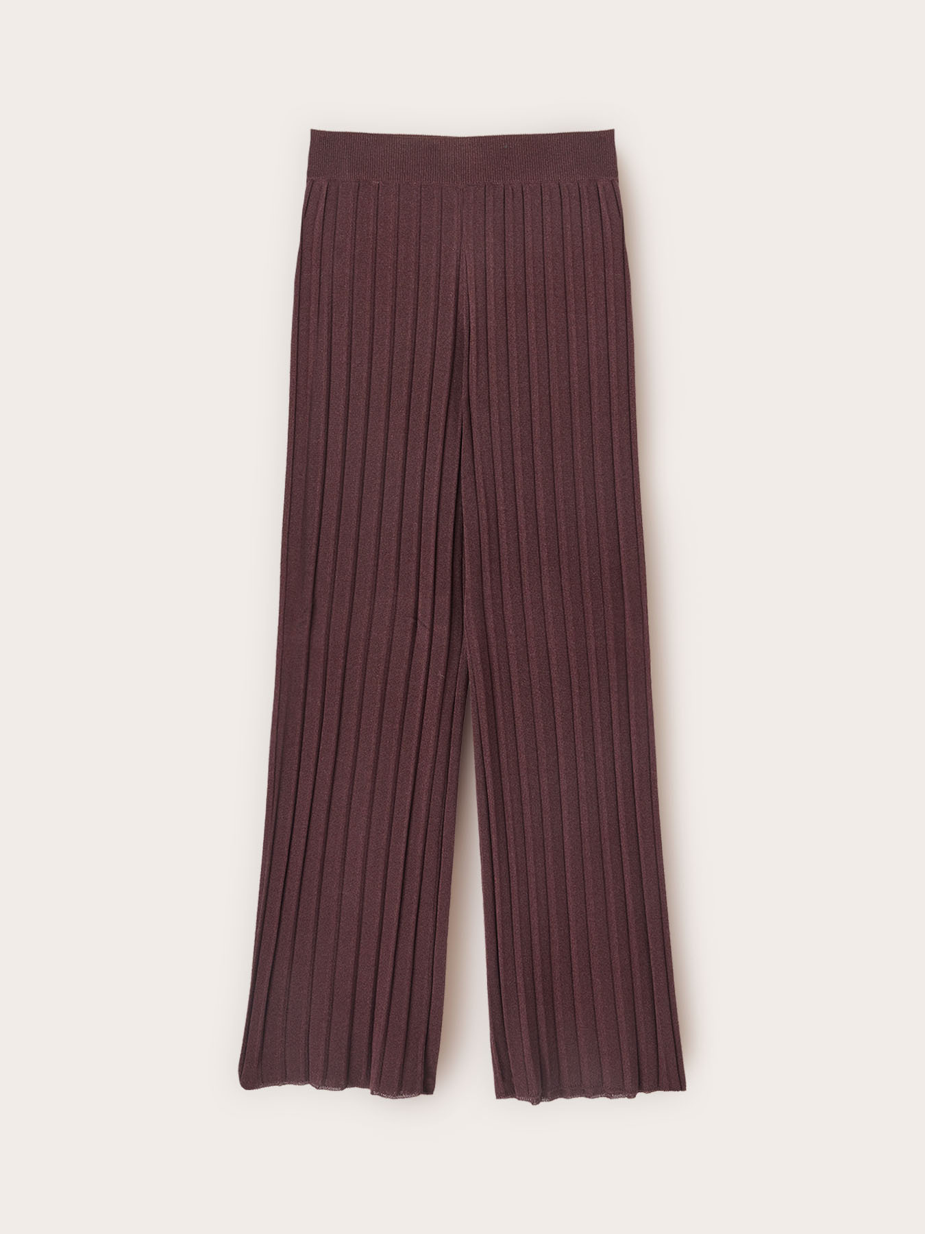 Pantaloni palazzo pliss&eacute; in maglia di viscosa lurex image number 4