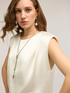 Blusa in raso con spalline image number 3