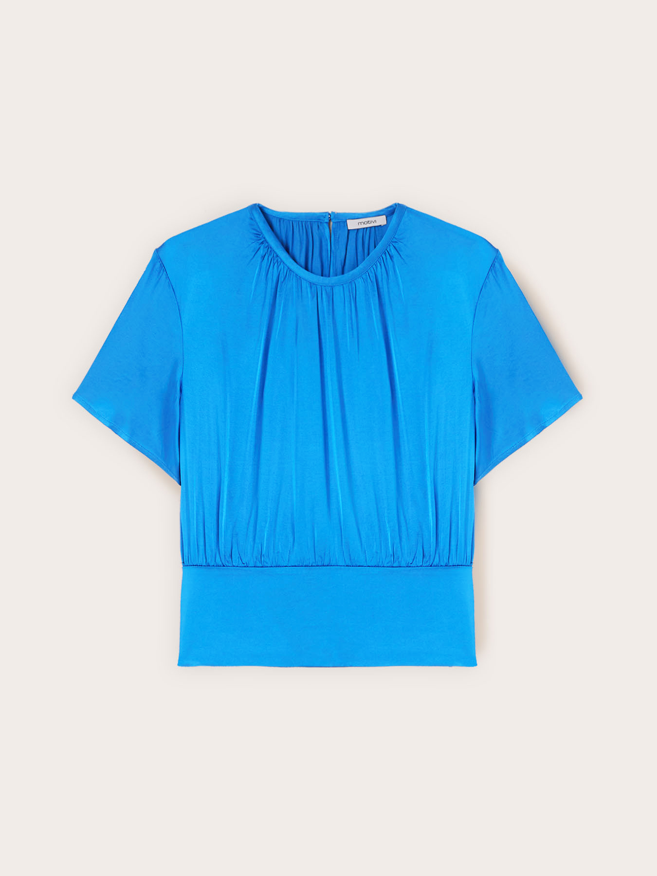 Blusa in raso con fascia image number 4