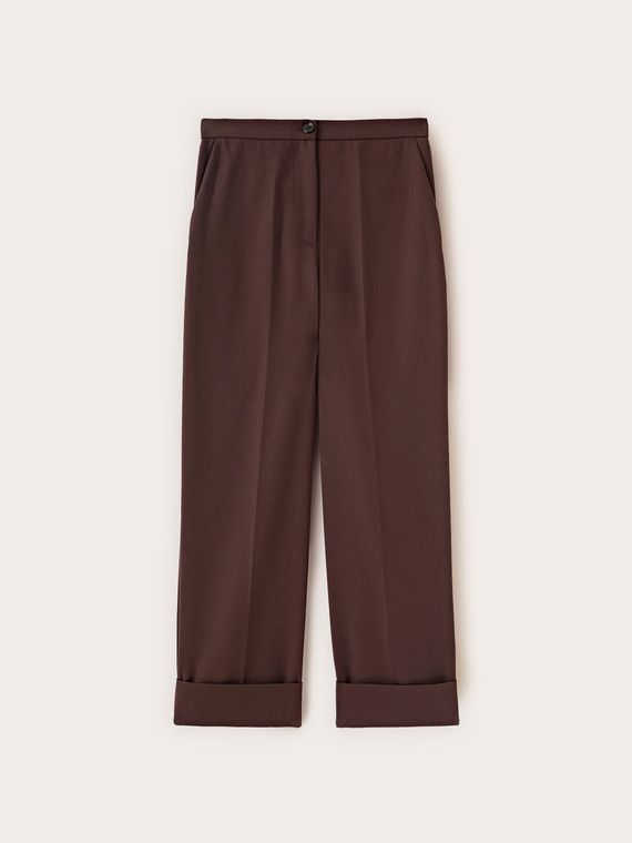 Pantaloni cropped con risvolto