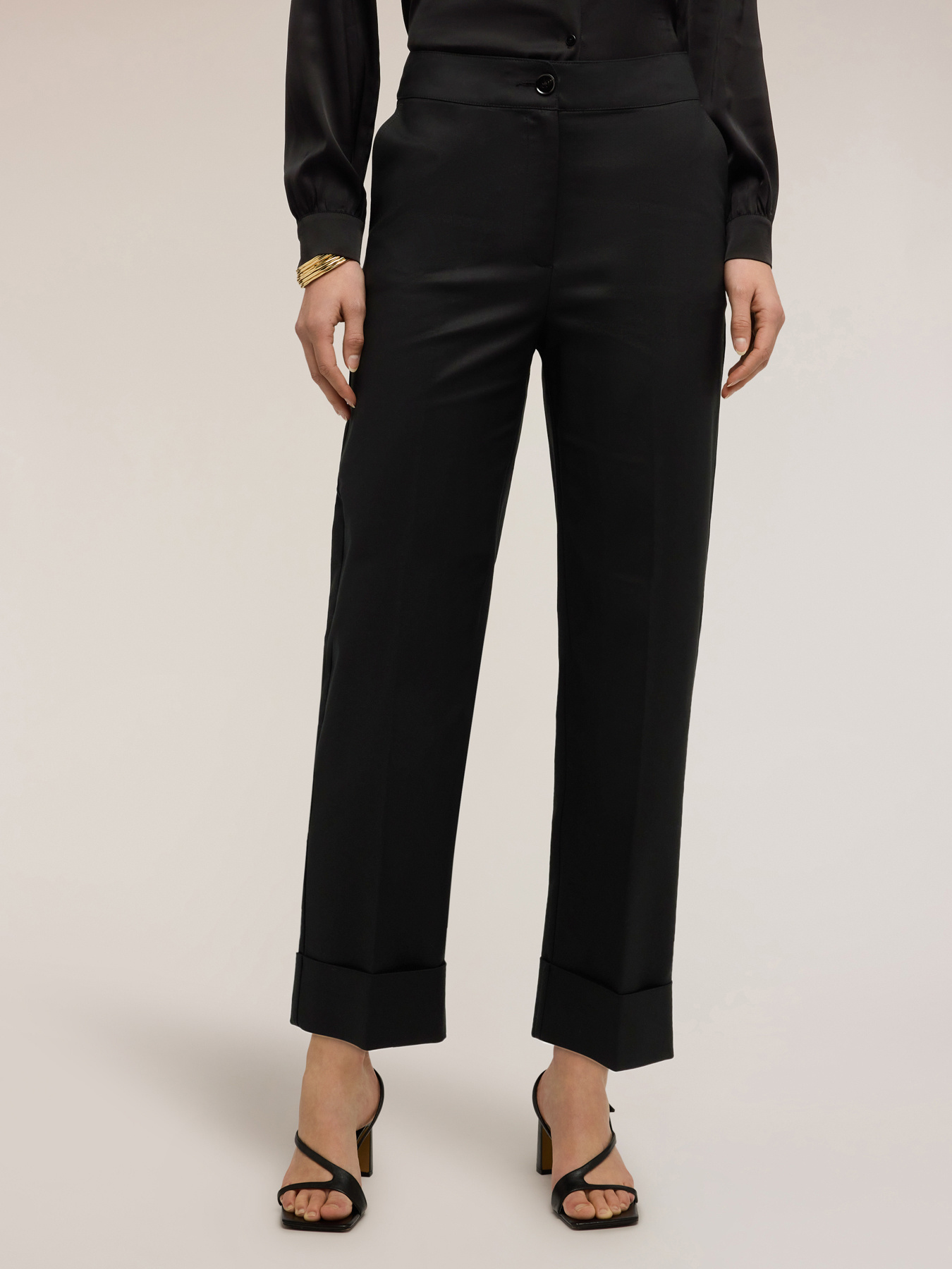 Pantaloni wide in tessuto tecnico misto cotone image number 0