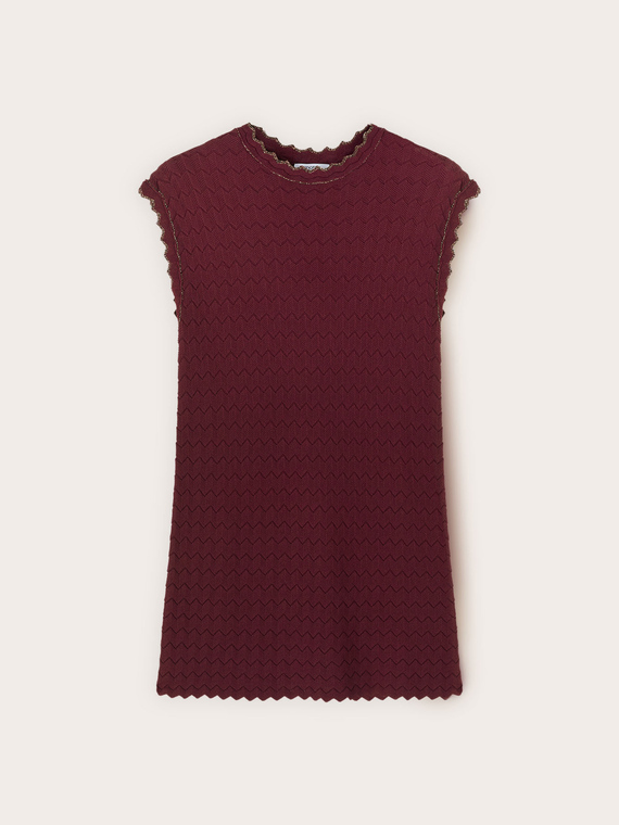 Maglia in misto viscosa con lavorazione pizzo