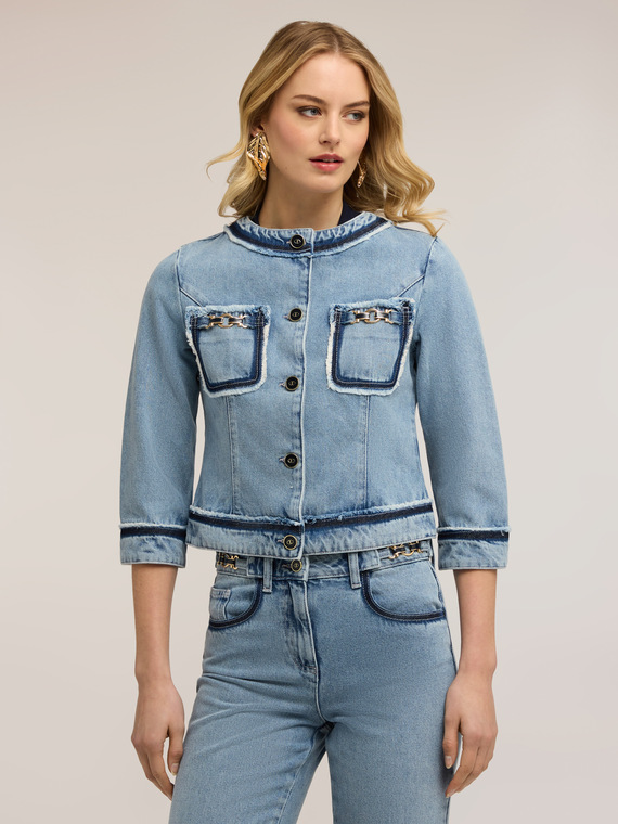 Giacca in denim con catene