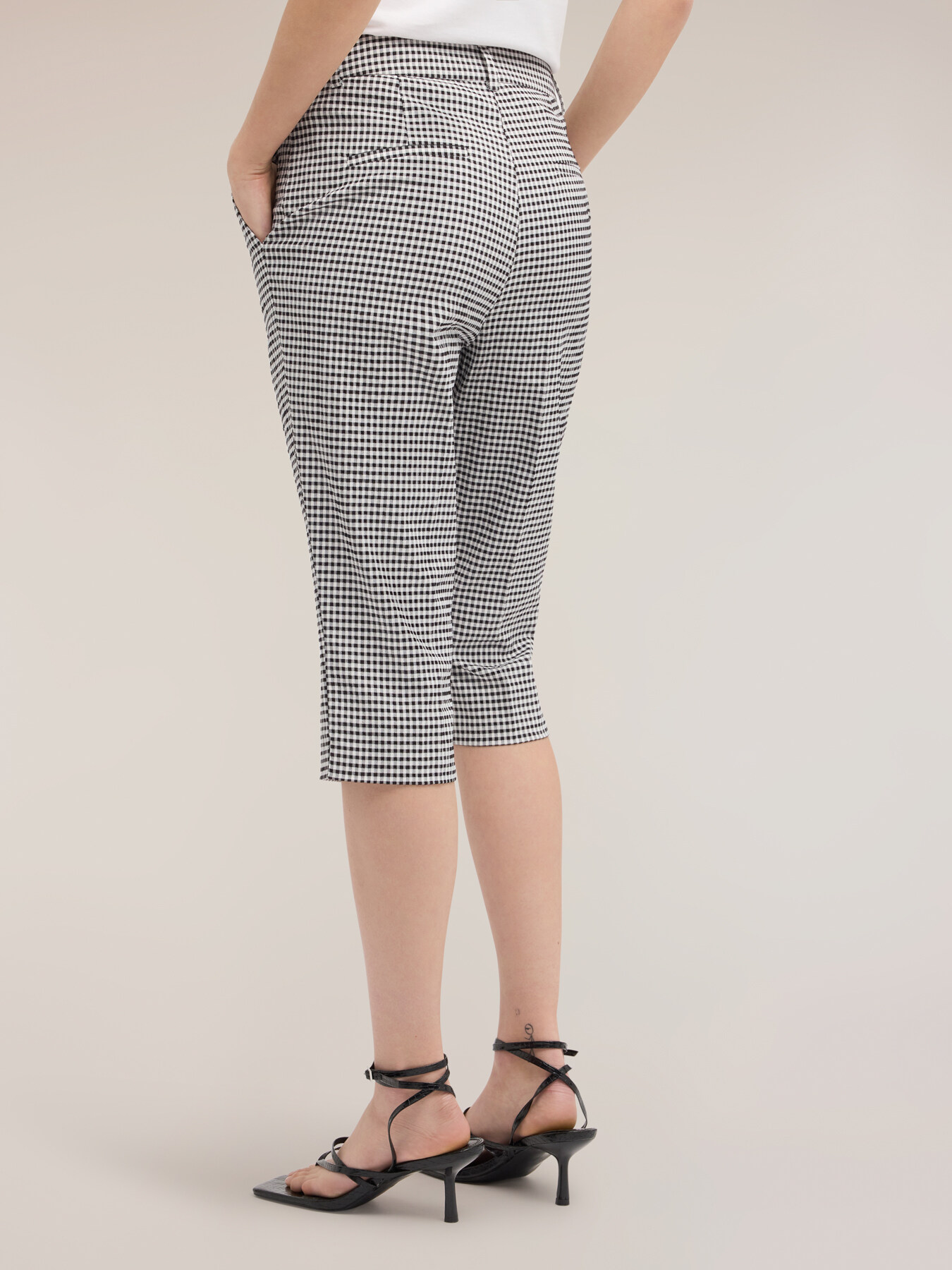 Pantaloni capri fantasia vichy image number 1