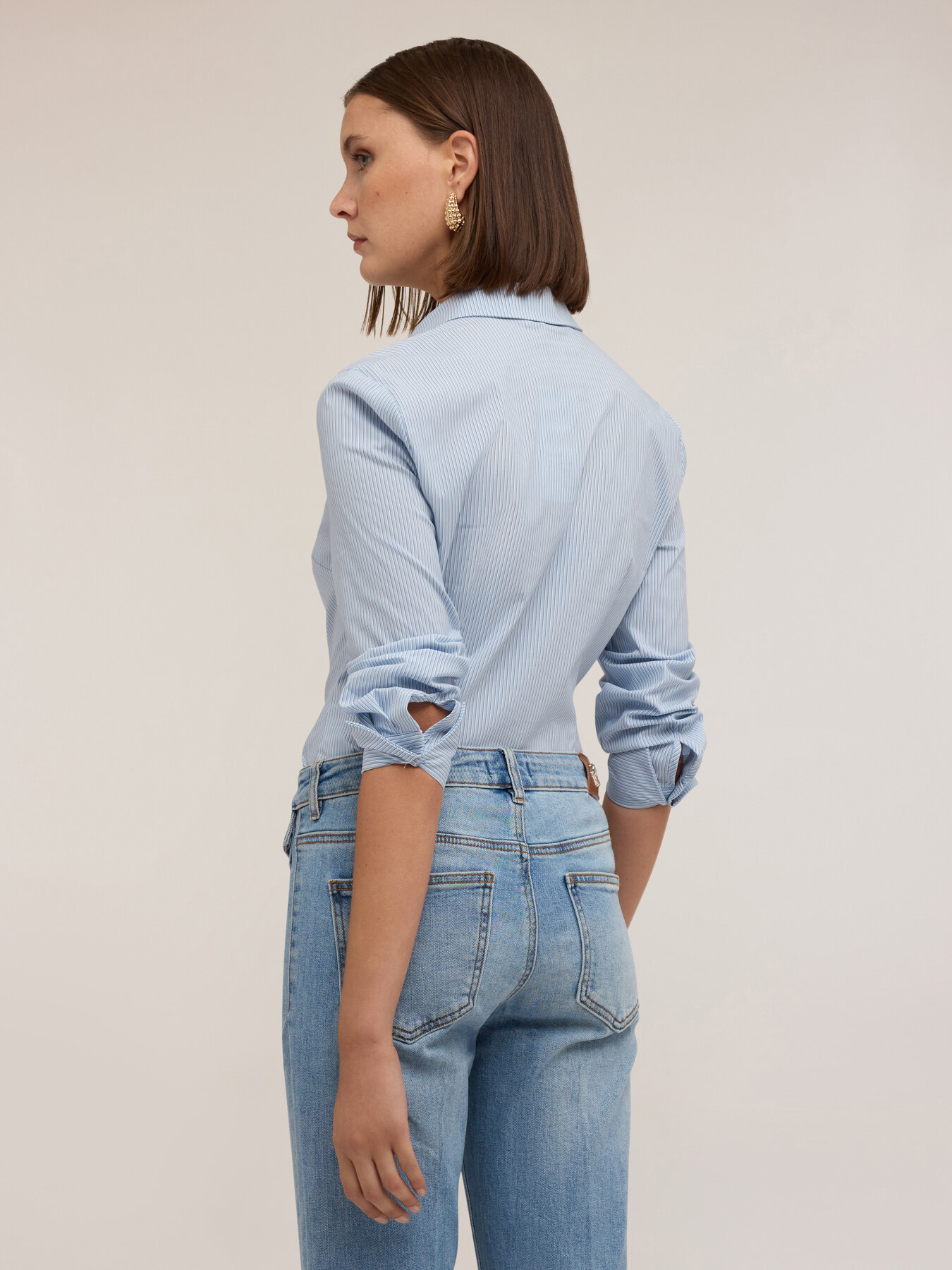 Camicia in popeline a righe image number 1