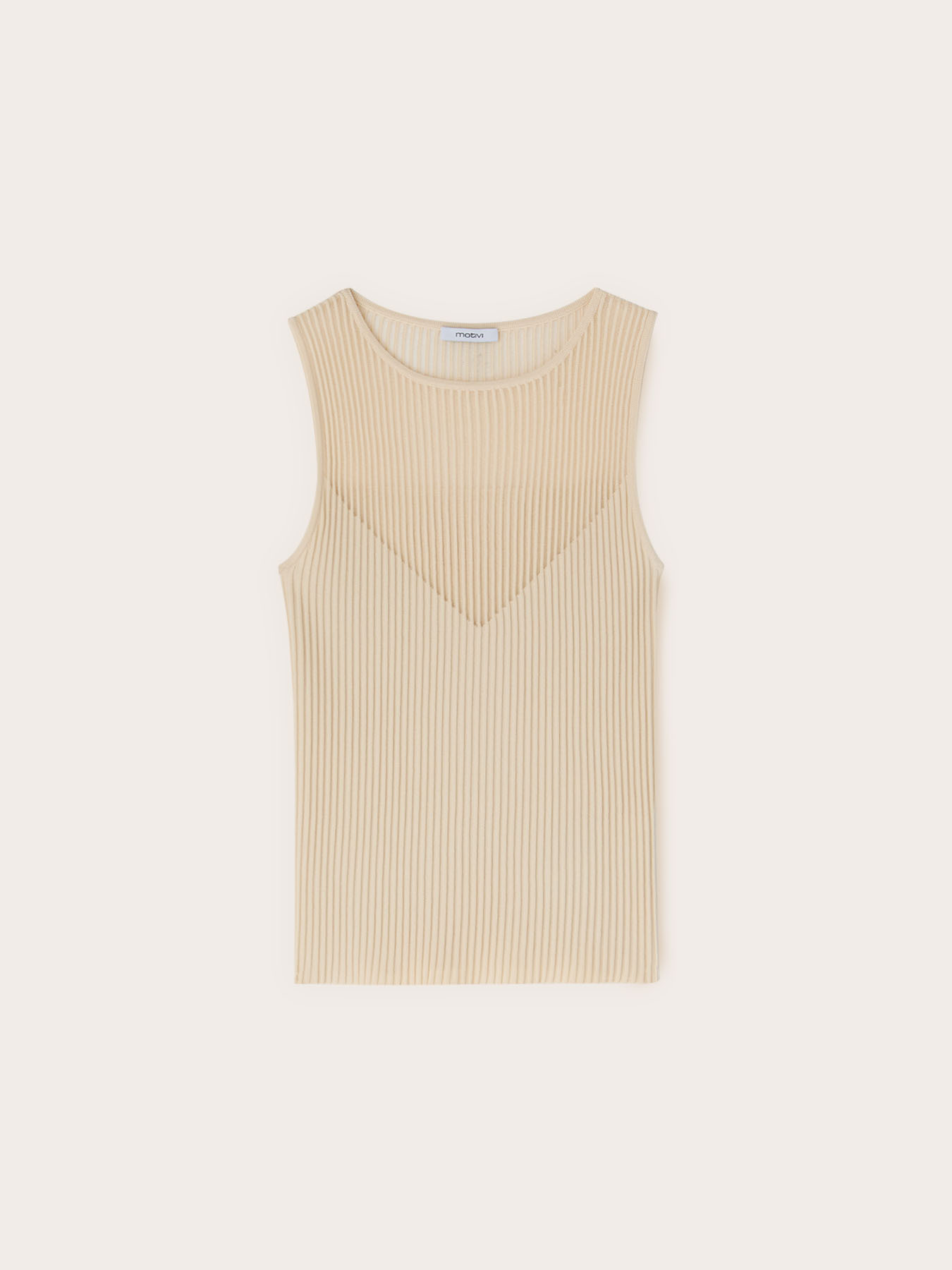 Maglia fine a coste con d&eacute;collet&eacute; trasparente image number 4