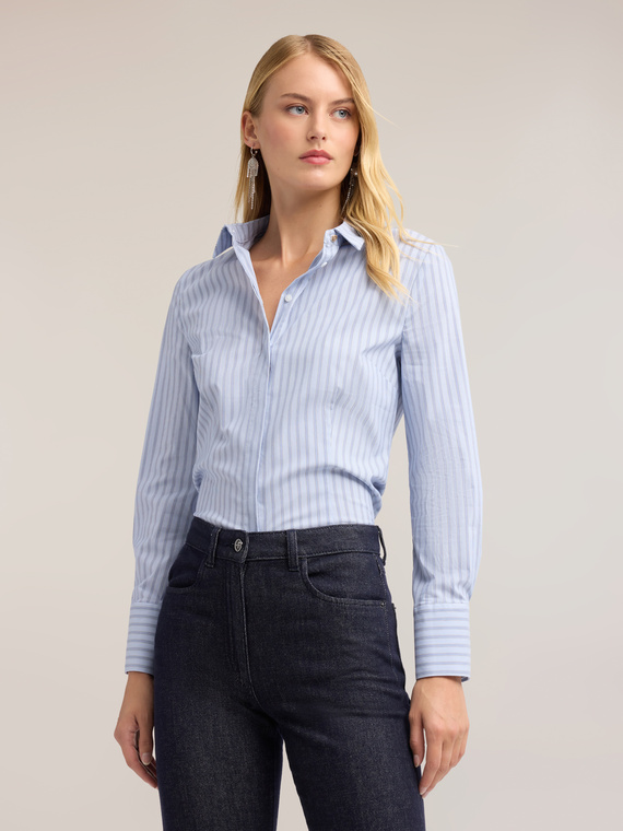 Camicia in popeline a righe