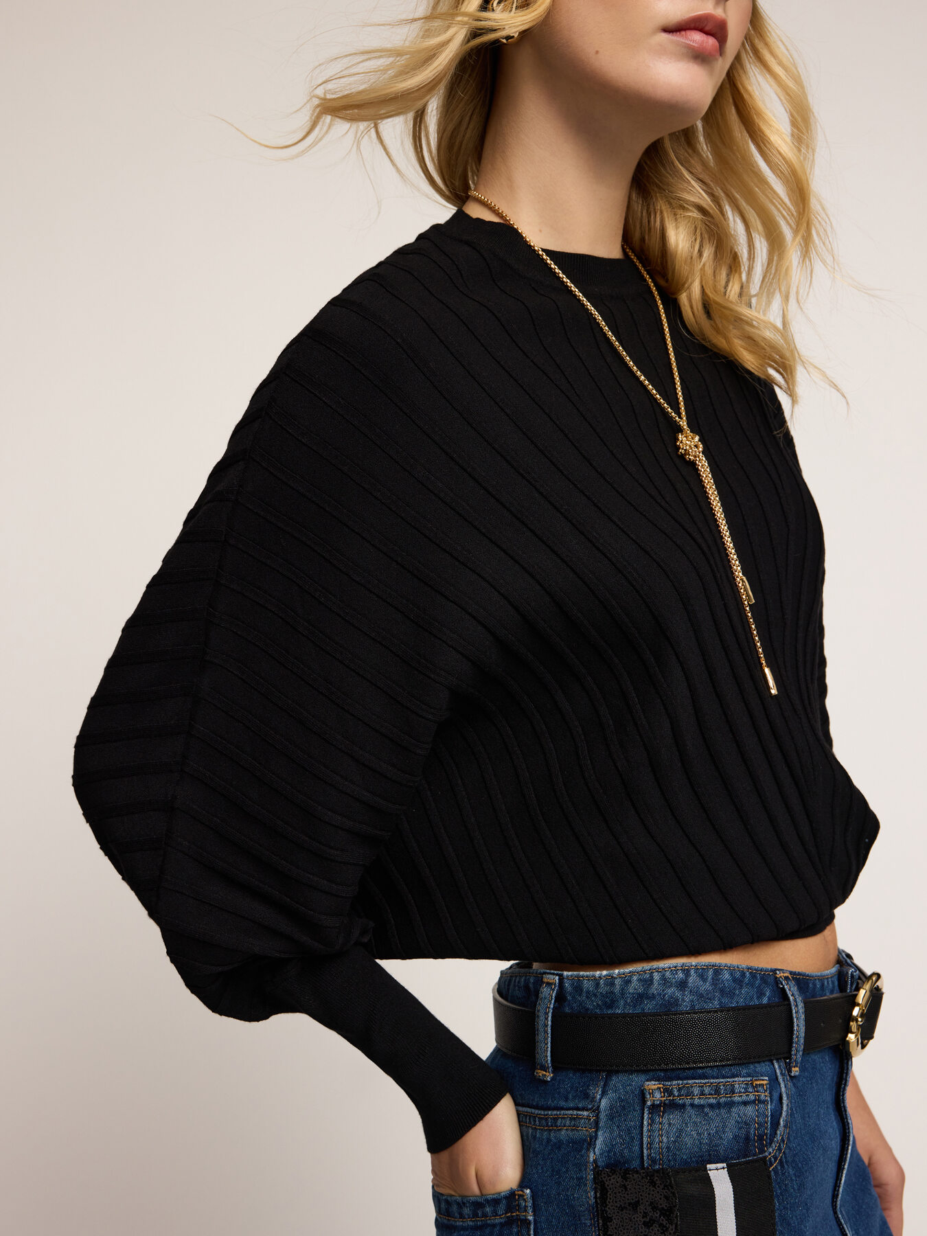 Maglia oversize pliss&eacute; image number 3