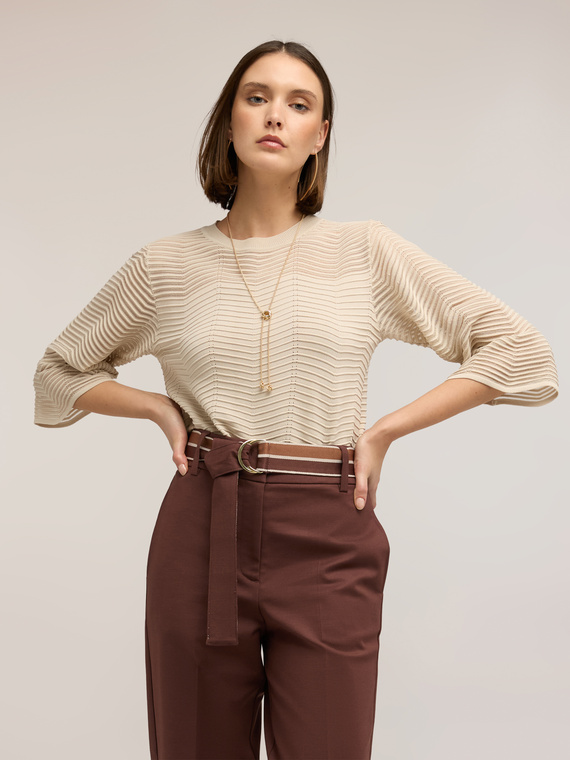 Maglia traforata in misto viscosa