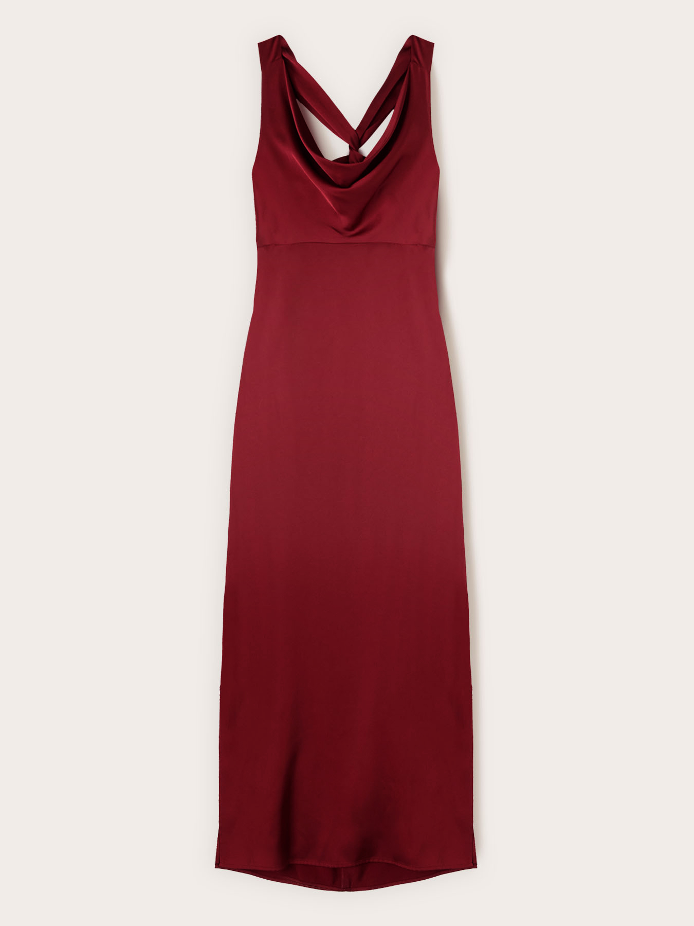 Vestito lungo in raso con drappeggio image number 4
