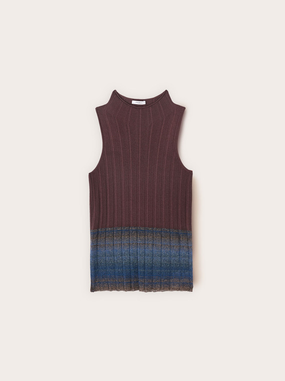 Maglia dolcevita con orlo lurex