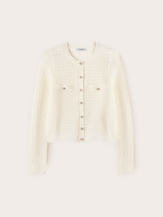 Cardigan in maglia traforata