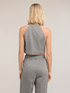 Top gilet gessato in misto lino image number 1