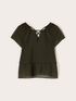Blusa in mussola con lacci intrecciati image number 4