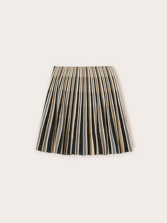 Gonna in maglia lurex pliss&eacute;