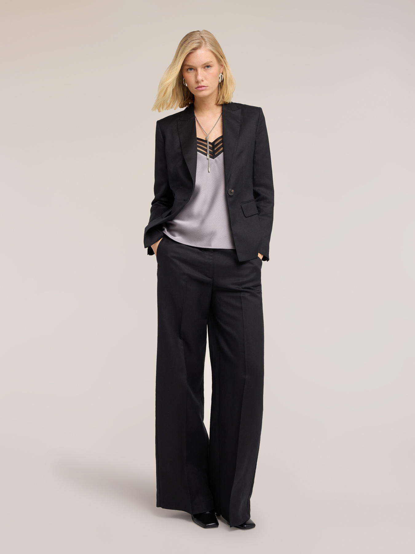 Blazer in misto lino lyocell image number 0
