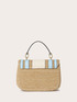 Borsa a tracolla in rafia e righe image number 2