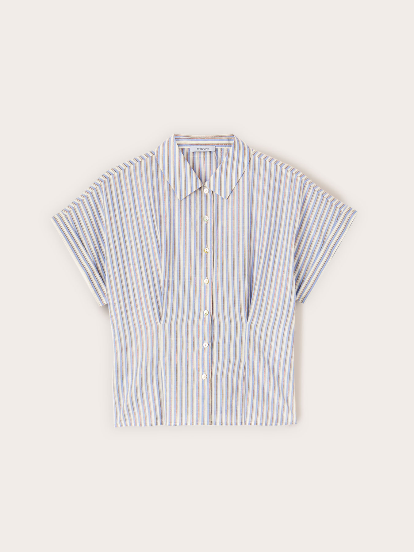 Camicia in mussola a righe lurex image number 4