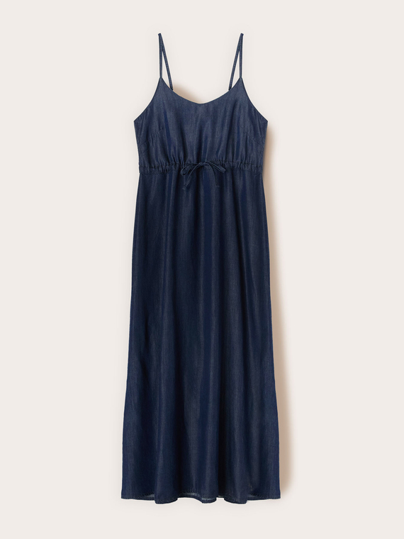 Vestito lungo in denim lyocell