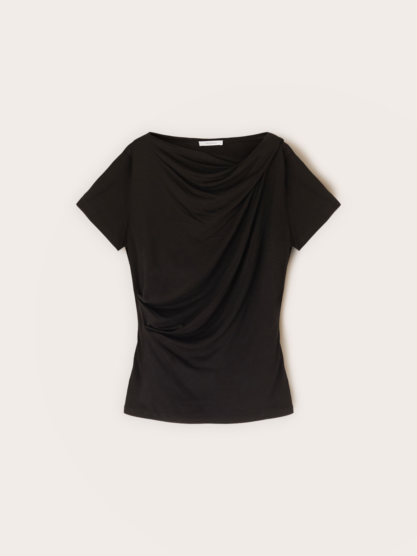T-shirt in jersey con drappeggio image number 4