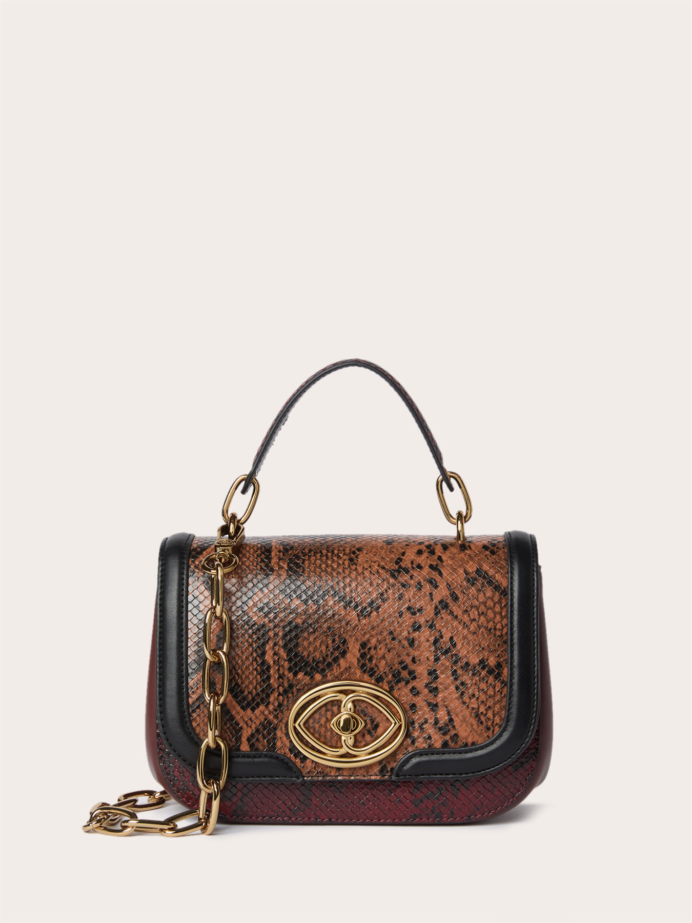 Borsa a tracolla con texture effetto rettile image number 1