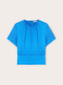 Blusa in raso con fascia image number 4