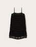 Vestito corto in georgette con frange image number 4