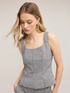 Top misto cotone tinto filo con fantasia vichy image number 0