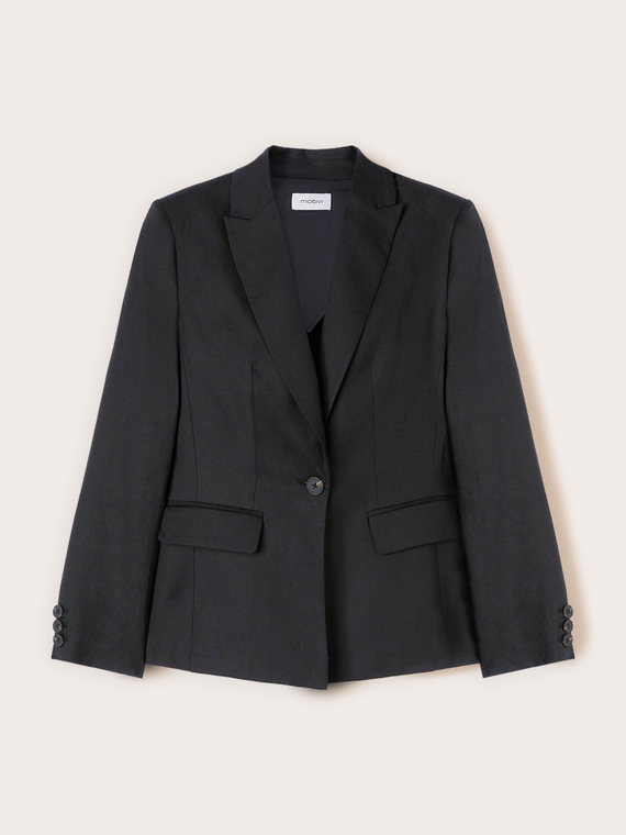 Blazer in misto lino lyocell