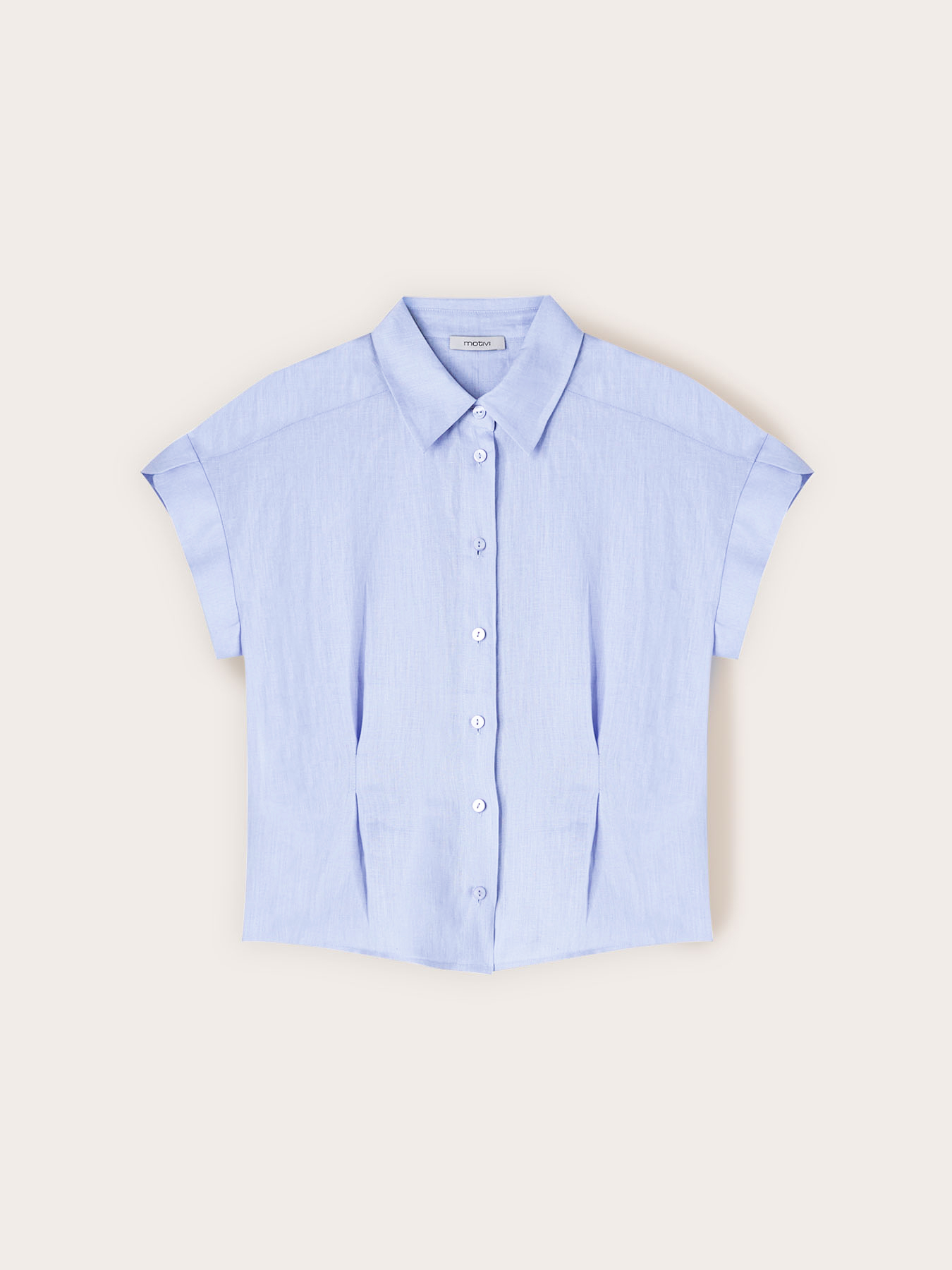 Camicia in lino con pieghe image number 4