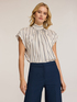 Blusa over a righe con fiocco posteriore image number 0