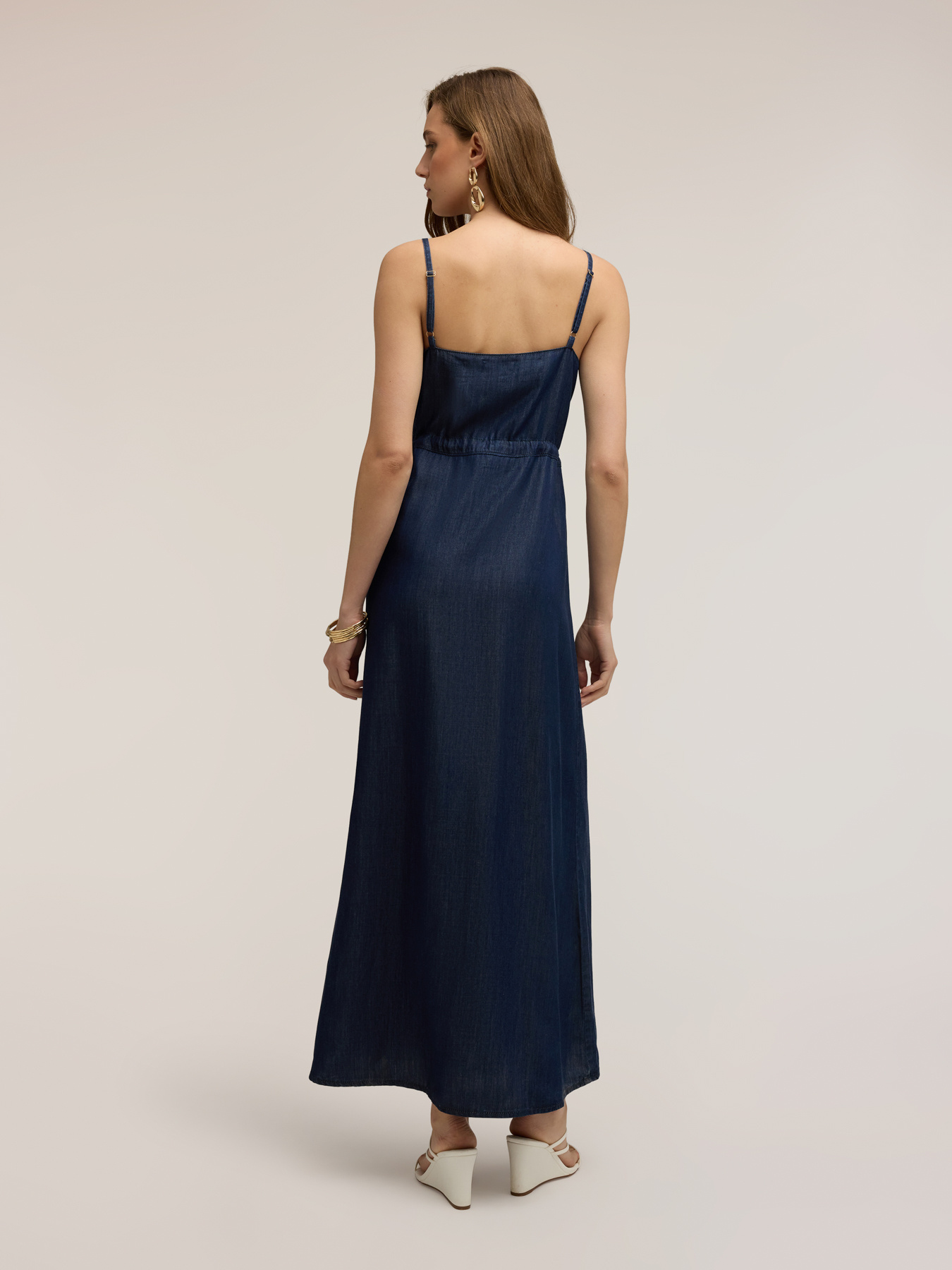 Vestito lungo in denim lyocell image number 2