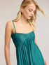 Vestito lungo pliss&eacute; in jersey lurex image number 3
