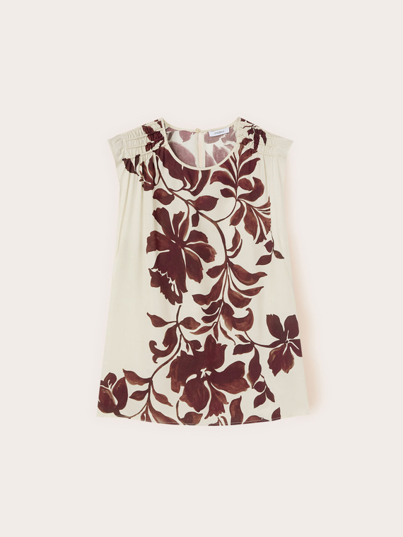 Top in viscosa con stampa floreale