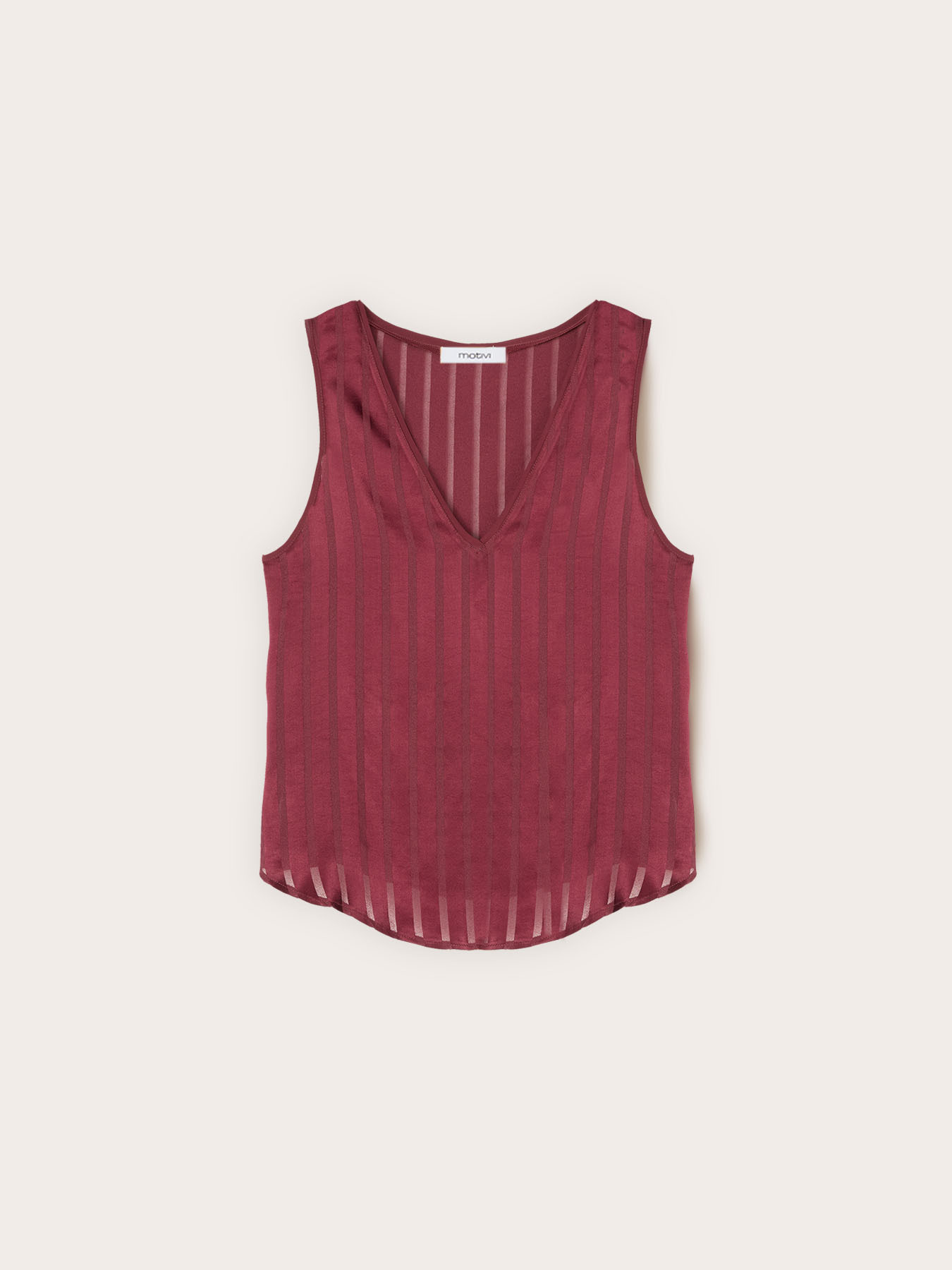 Blusa in raso a righe devor&eacute; image number 4