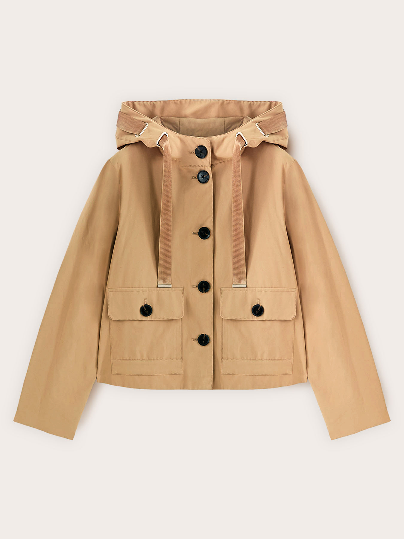 Parka corto misto cotone con cappuccio image number 4