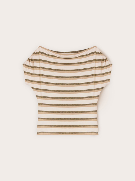 T-shirt a righe lurex