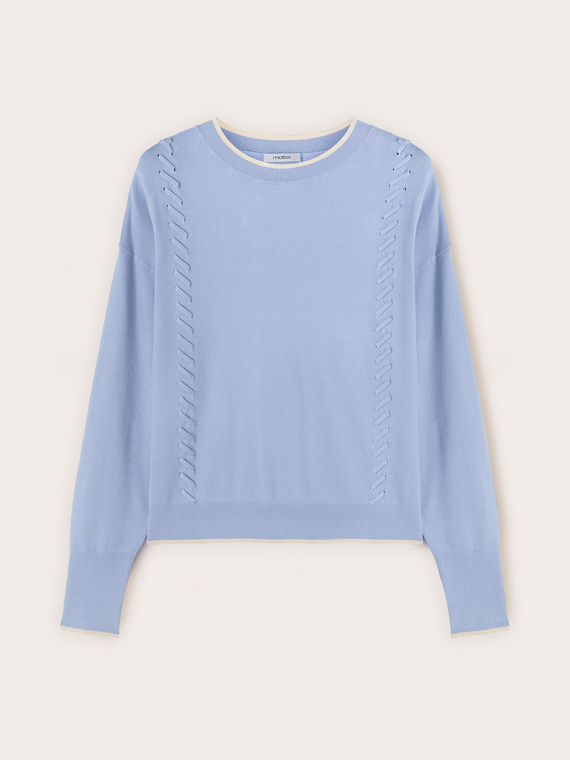 Maglia con impunture decorative
