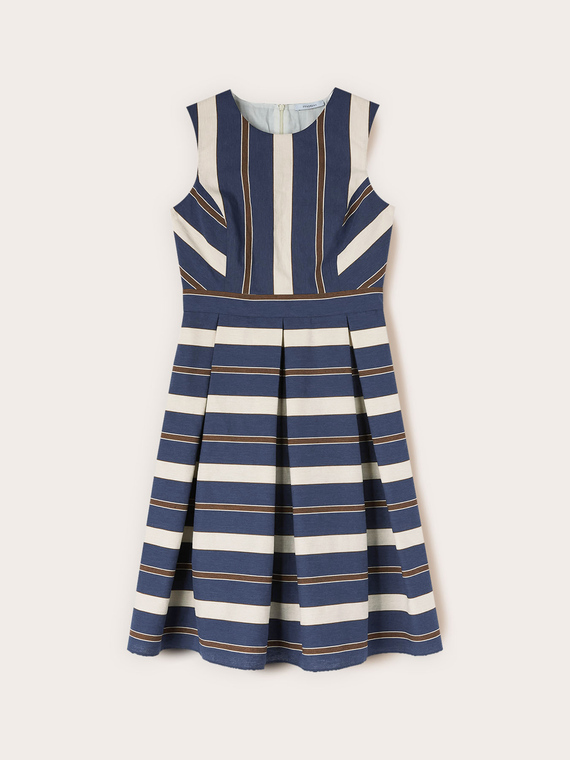 Vestito linea ad A tinto filo a righe