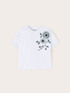 T-shirt in jersey con applicazioni floreali image number 4