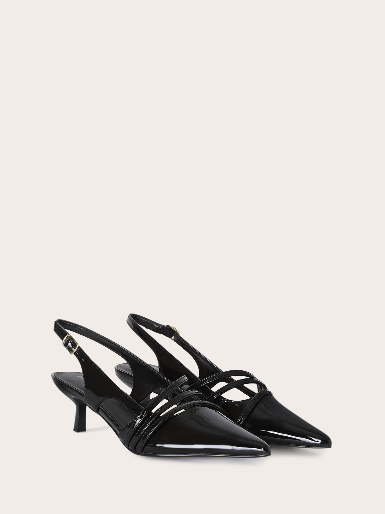 D&eacute;collet&eacute; slingback con listini e tacco kitten image number 2
