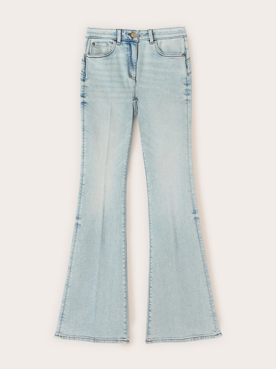 Jeans flare push-up a vita alta