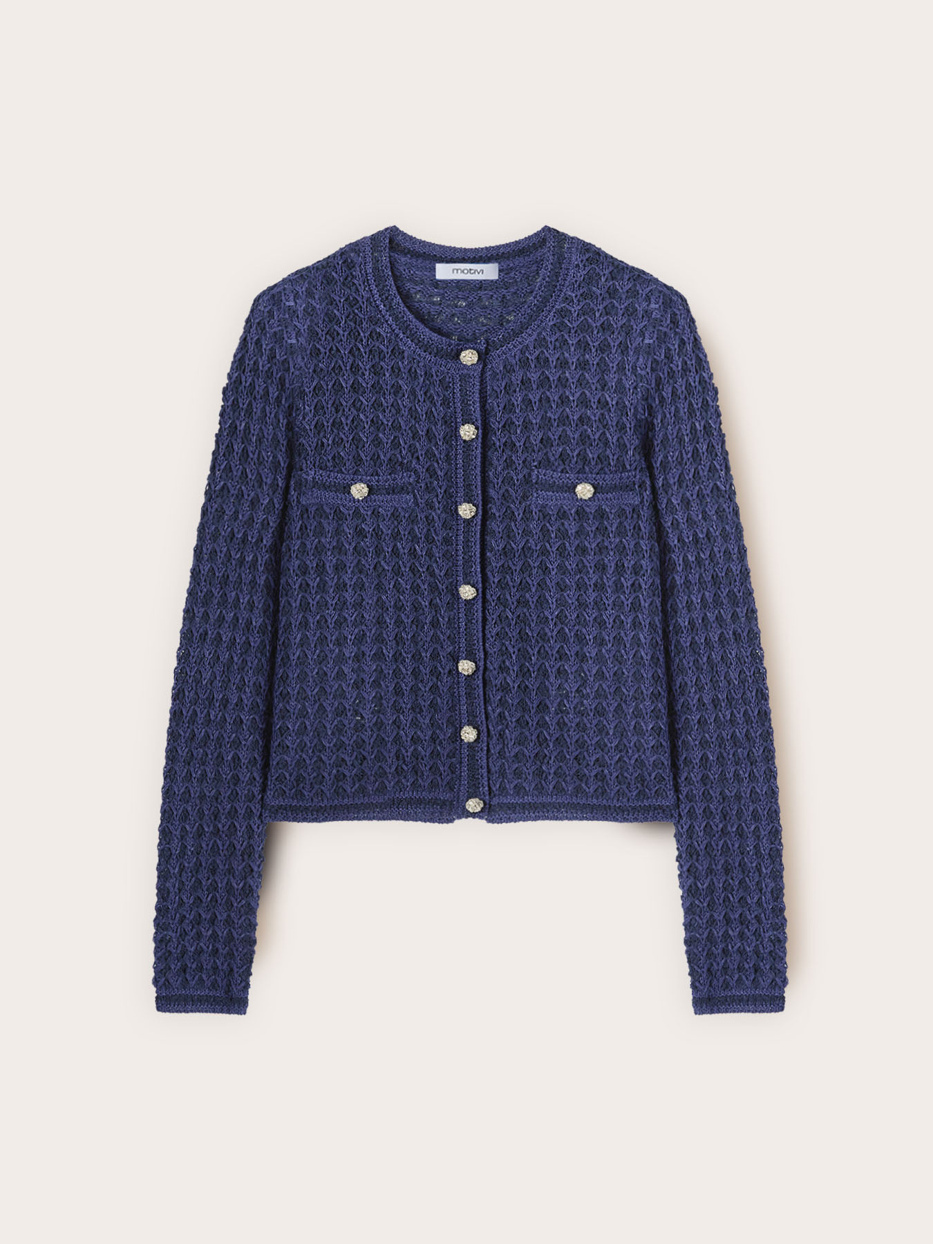 Cardigan in maglia traforata image number 4