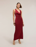Vestito lungo in raso con drappeggio image number 2