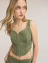 Top bustier in misto lino lyocell image number 3