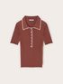 Polo in maglia fine con smerlo image number 4