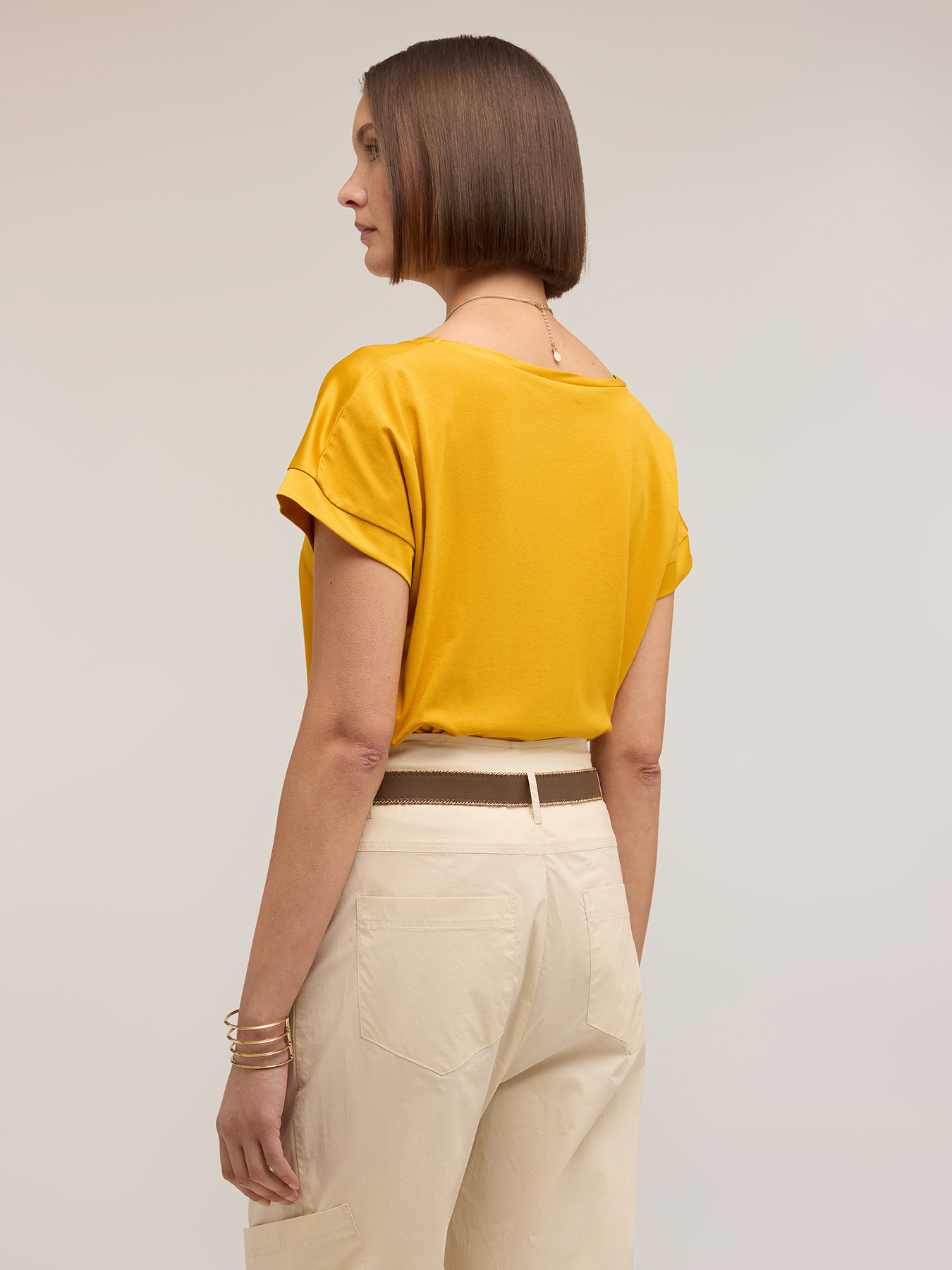 T-shirt bimaterica misto cotone image number 1