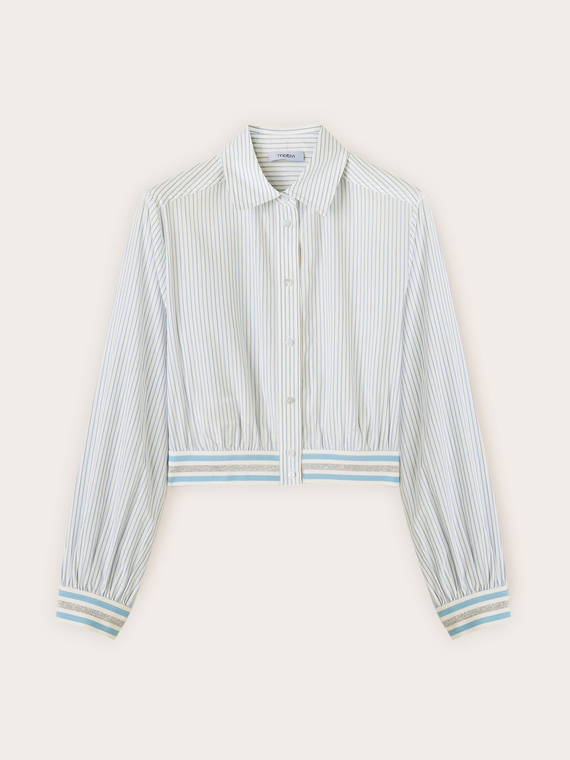 Camicia cropped a righe