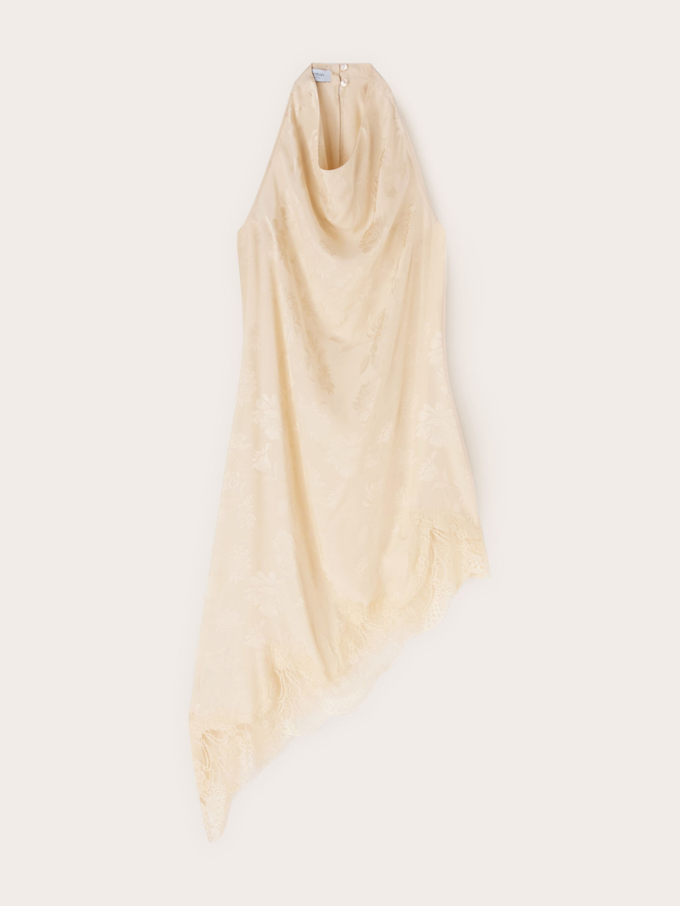 Vestito asimmetrico in raso con drappeggio image number 4