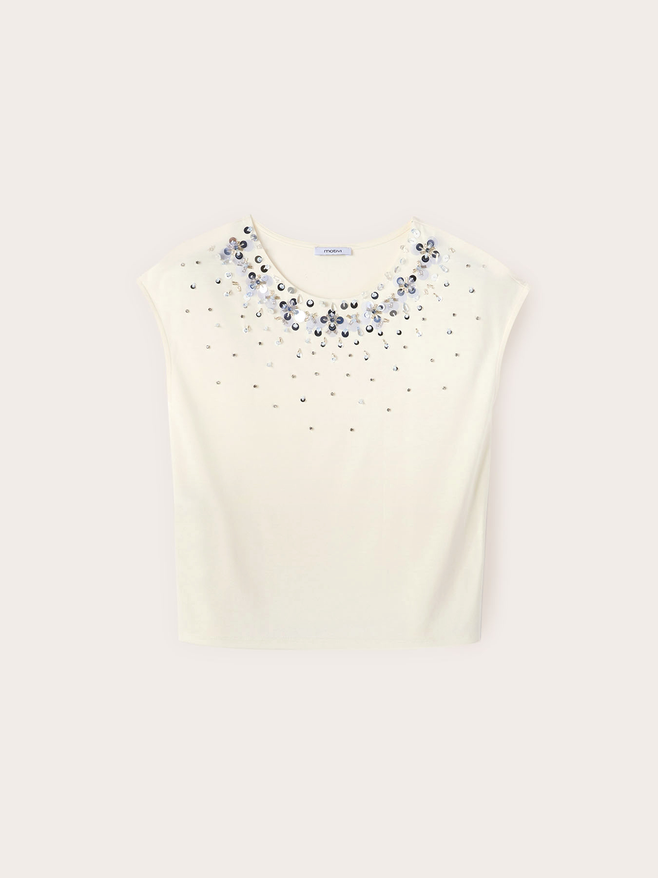 T-shirt con ricamo di paillettes image number 4